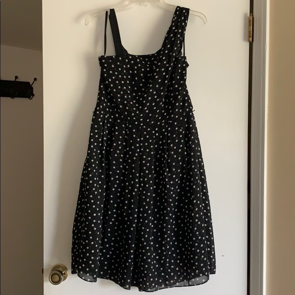Polka dots one shoulder dress